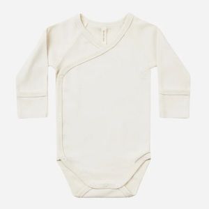 Quincy Mae Organic Cotton Side Snap Bodysuit - 3-6M - Ivory